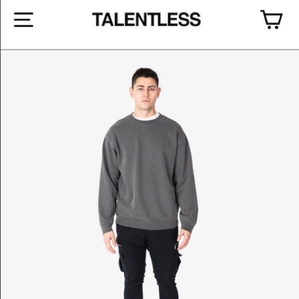 Talentless Mens crewneck in steel gray